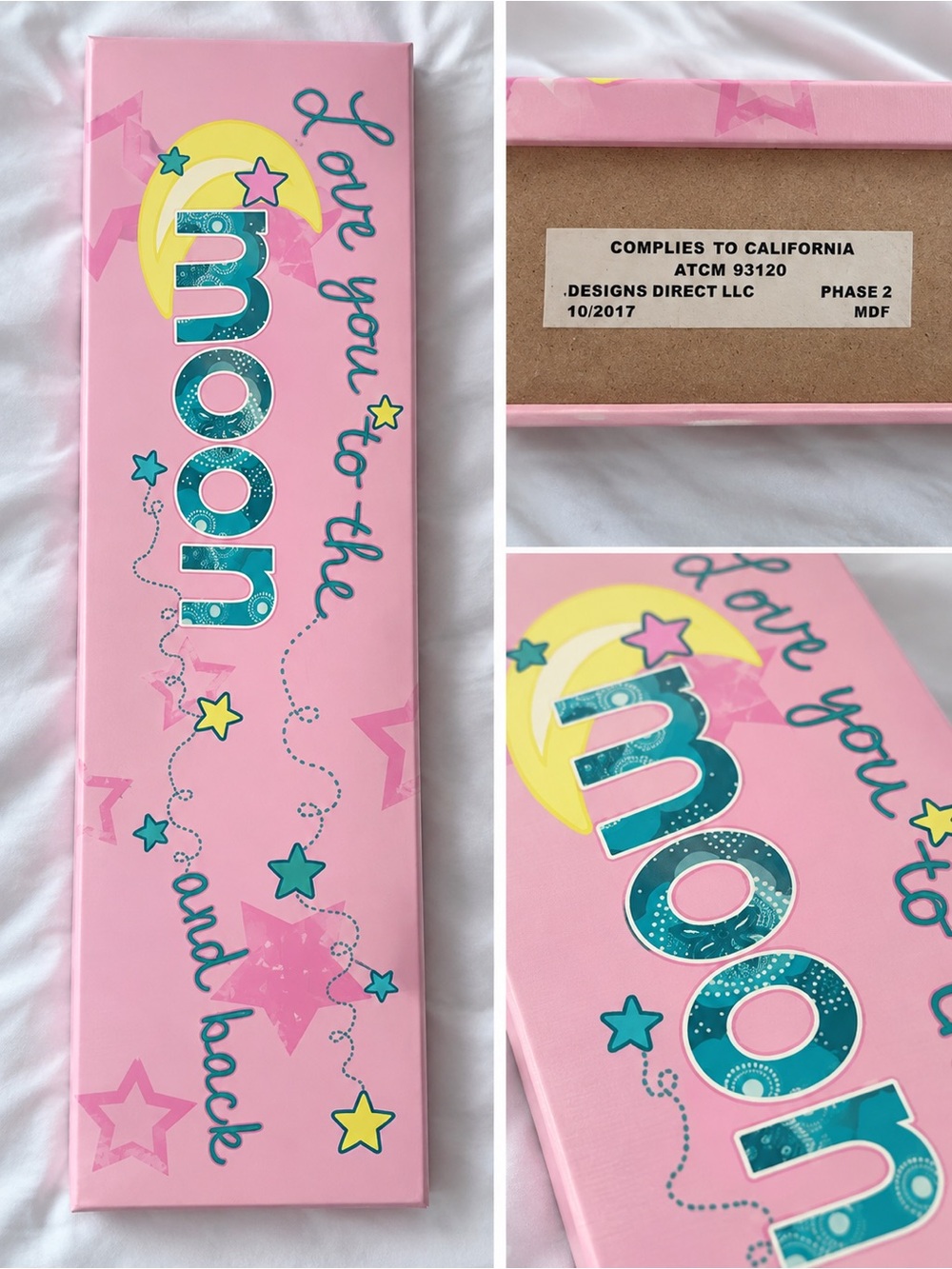 Designs Direct Pink "Love You to the Moon" Wall Sign